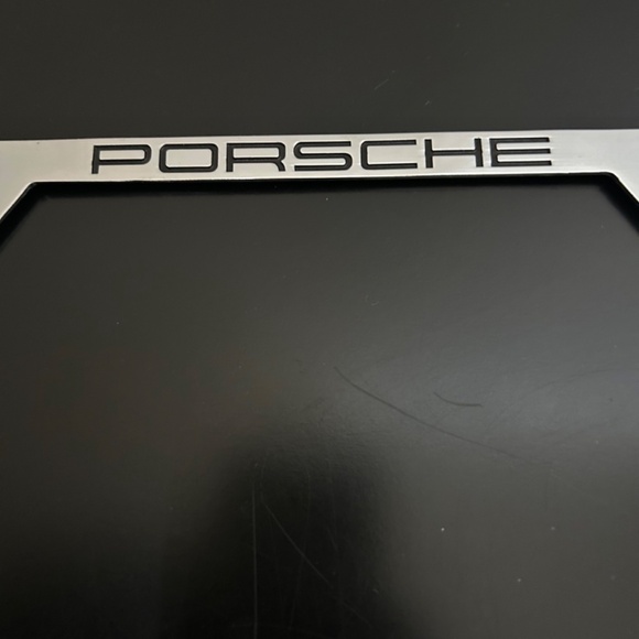Porsche Polished Steel License Plate Holder. Vintage. - Picture 2 of 9